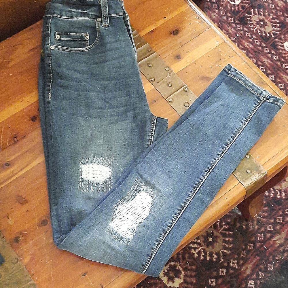 Indigo Rein distressed high waisted jeans
